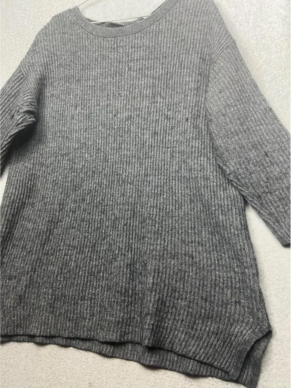 J Crew Alpaca Wool Tunic Shift Sweater Dress Ribbed Womens M Simple Modern